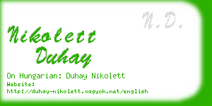 nikolett duhay business card